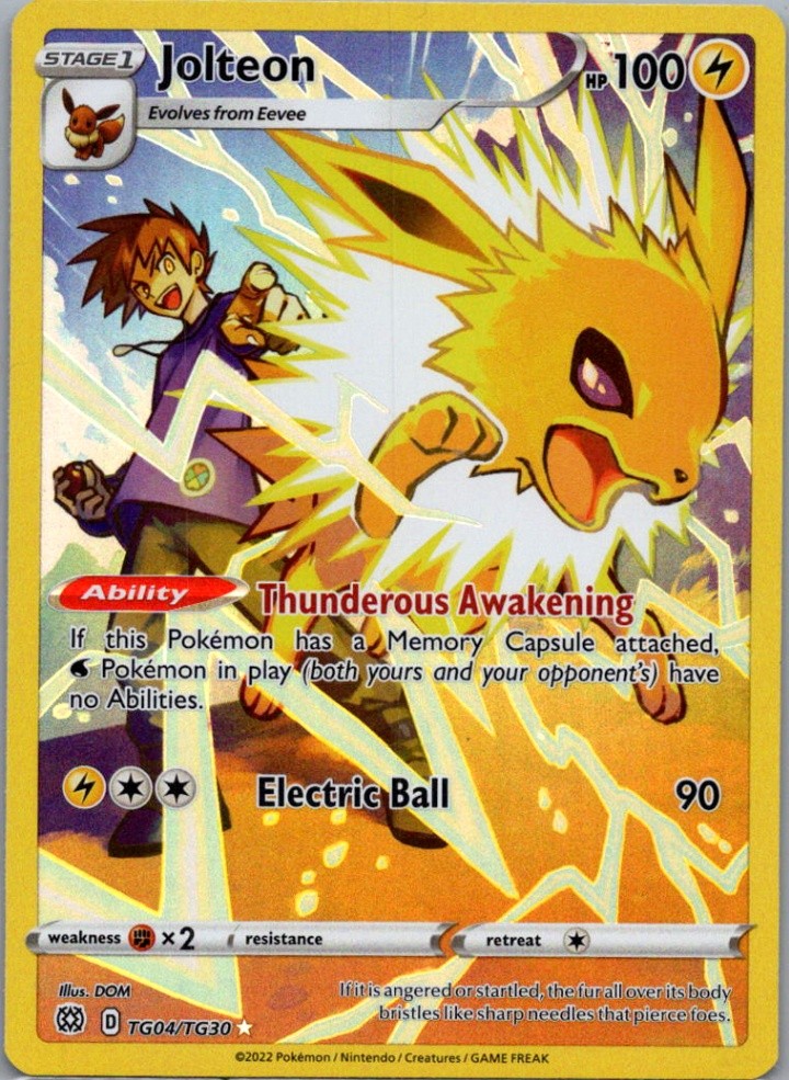 Jolteon Ultra Rare SWSH09: Brilliant Stars Trainer Gallery TG04/TG30 NM