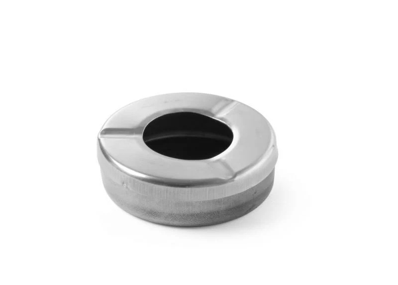 Cendrier avec couvercle en inox 12.5cm - Lot de 12 pièces pour table