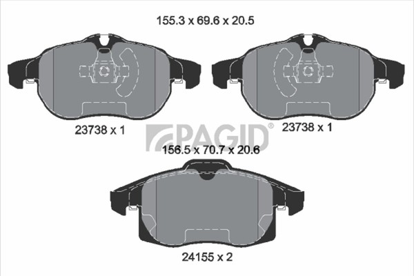 Pagid Bremsbelagsatz Scheibenbremse T1631N FüR Opel Vectra Z02 CC Caravan Signum-image