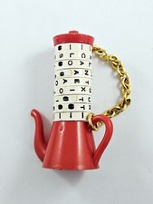 SCHLÜSSELANHÄNGER - Miniatur KAFFEEKANNE Code KOPFBRECHER - 3D - Vintage 60er Jahre -