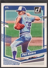 2023 Donruss PHIL NIEKRO #199 Atlanta Braves, Indians Career Stat Line 