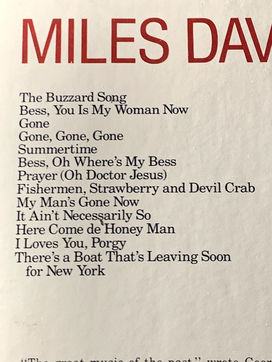 Miles Davis, "Porgy And Bess," 1987 Columbia Jazz Masterpiece Reissue, SEALED!