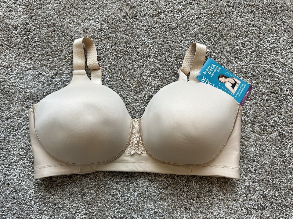 Vanity Fair Full Figure Beauty Back Smoother Wireless Bra 71380 In Midnight Black