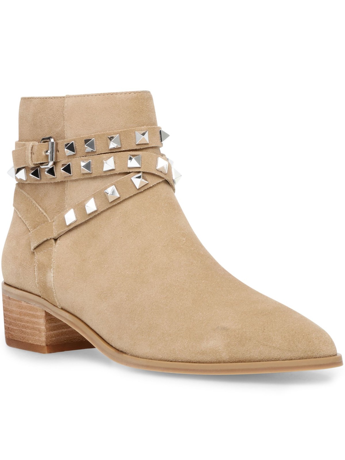 STEVE MADDEN Womens Besto Brown Leather Block Heel Booties Size 6