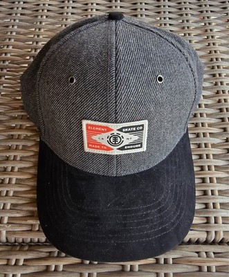 Element Skateboards Ball Cap Snap Back Black and Grey