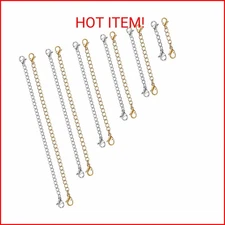 UUBAAR 12 PCS Necklace Extenders - Stainless Steel Necklace Extension Chain for