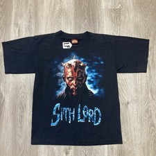 Vintage Star Wars The Darkside Darth Maul t-shirt Black Size XL Youth