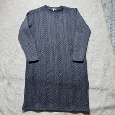 Global Work Dress Womens Medium Gray Sweater Cable Knit Long Sleeve Japan