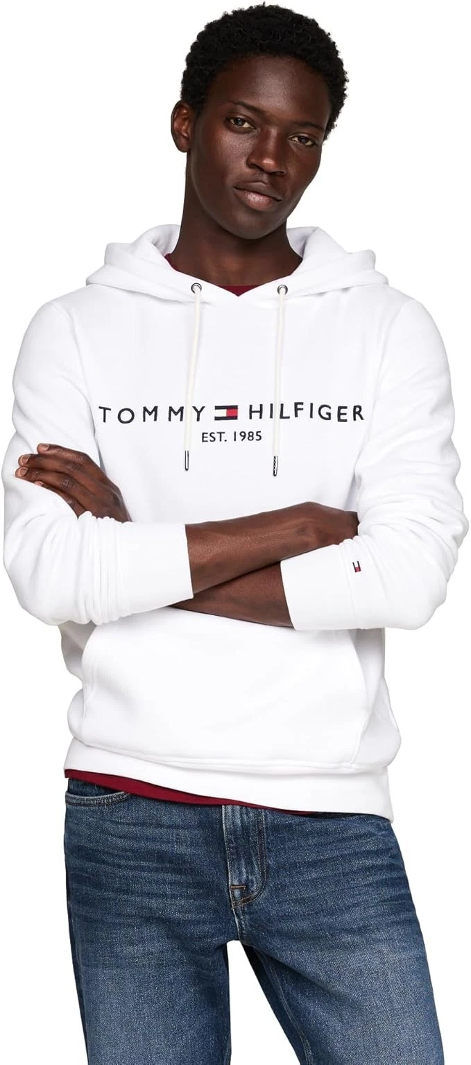 Tommy Hilfiger Men's Medium Weight Fleece Hoodie Sweatshirt Embroidered Log L