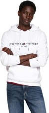 Tommy Hilfiger Men's Medium Weight Fleece Hoodie Sweatshirt Embroidered Log L