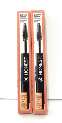 Lot Of 3 Honest Extreme Volume Mascara+Bold Lash Primer- Intensely Black