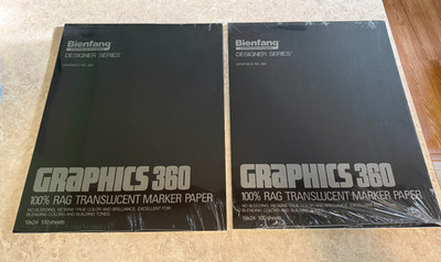 New Bienfang Graphics 360 Rag Translucent Marker Paper Pad 19''x24'' 100 Sheets