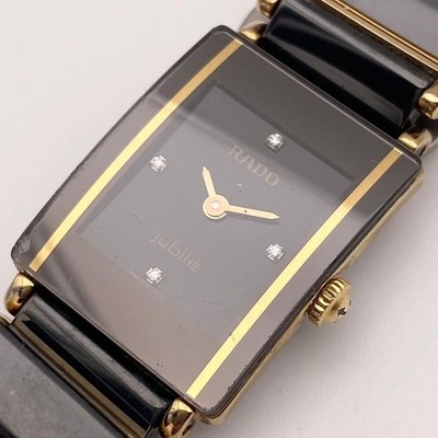 RADO Jubile Working Watch with 4 Diamonds and Gold Quartz Movement
