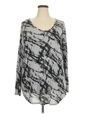 Simply Vera Vera Wang Women Gray Long Sleeve Blouse 2X Plus