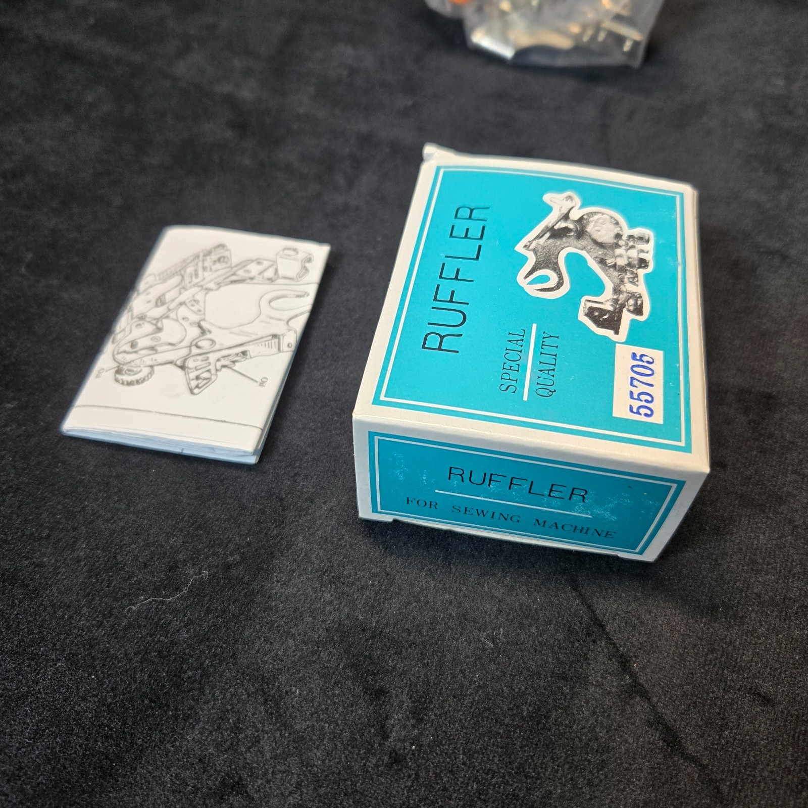 Ruffler for sewing machine presser foot attachment Greist Ruffles #55705 org box