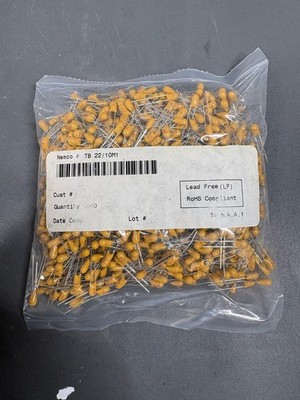 500x 22uF 10V Tantalum Capacitors Through Hole Radial Bulk Lot