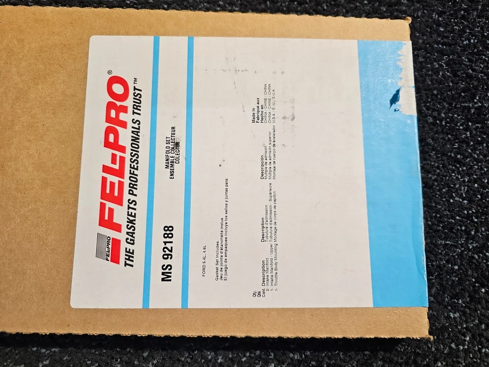 Junta de colector de admisión Felpro MS 92188 para camioneta E150 E250 E350 F150 Foto 2 de 4