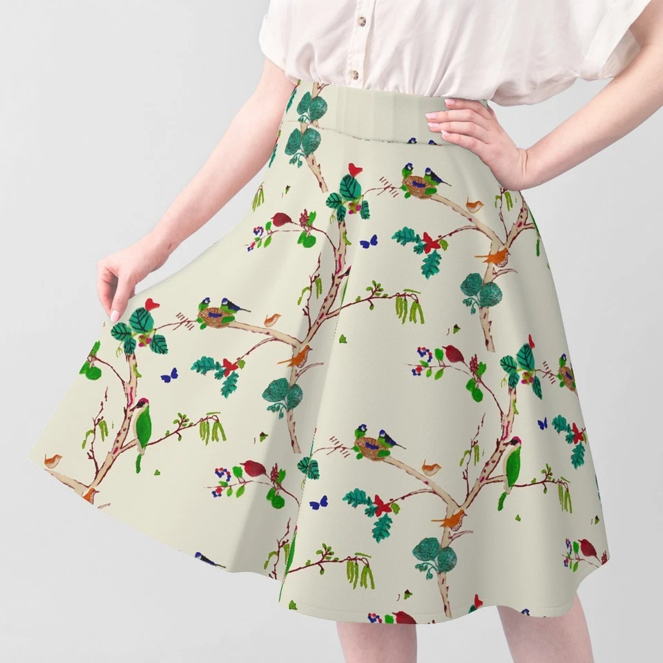 Pintura de coro del bosque de plantas y animales tela de algodón estampada por yarda Foto 3 de 4