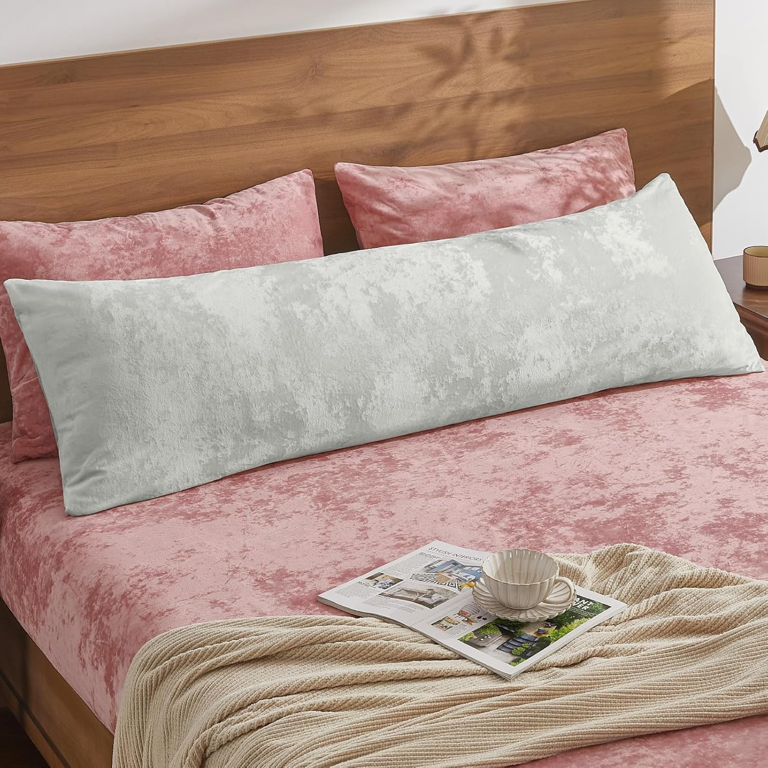 Cover With Zipper, Soft And Plush 20x54 Long Pillow Case, Ve