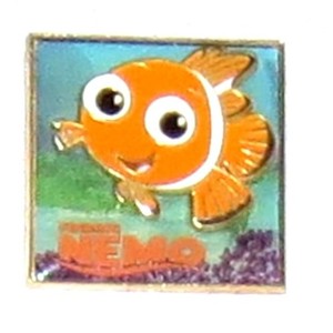Disney Pin - with backing - Nemo - 3-D - 2004 - Square - Excellent