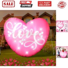 Valentines Day Inflatable Blow Up Yard Decorations 4.7 Ft Pink Heart Blow Up ...
