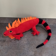 NATURE PLANET  IGUANA LIZARD  PLUSH CUDDLY SOFT TOY RED 20"