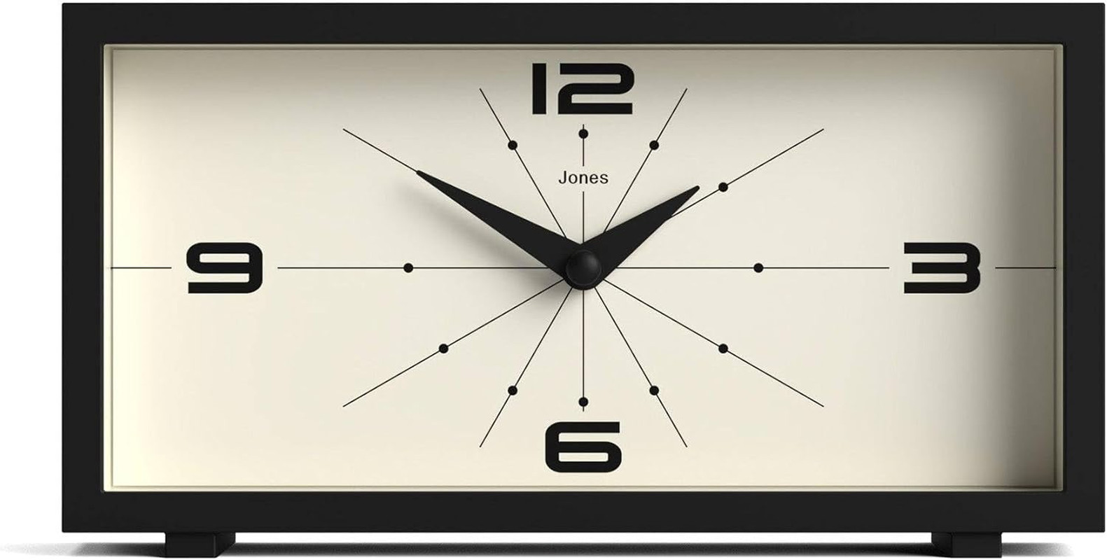 &reg; Odeon Desk Clock | Modern Rectangular Design | Black | St