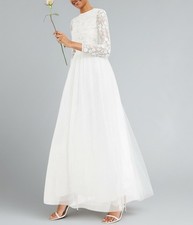 ASOS Edition Floral Embroidered Cropped Tulle Skirt Wedding Dress NWT