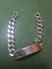 Swank Stainless Steel Mens Bracelet. Letter "B".
