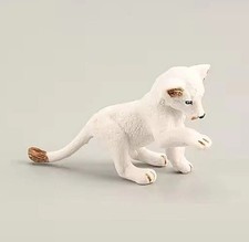 White Baby Lion Animal Figure Toy PVC Doll Small Figurine Birthday Gifts