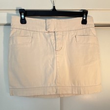 American Eagle Outfitters Khaki Cotton Blend Mini Skirt Button Pocket Size 0 Y2K