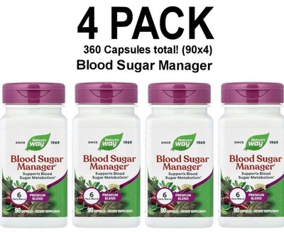 Nature's Way, 4 PACK, Blood Sugar Manager, 90 Capsules each (360 total!)