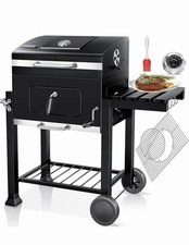KESSER® Grill Grillwagen BBQ Smoker XL Holzkohlegrill mit Deckel, Rädern