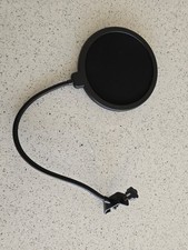 Pop Filter BLACK For Microphone Recording Studio Audio Gooseneck  Read