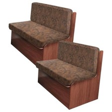 Leather Look RV Dinette Cushion Covers, Stretchable 2 Sets 03 Dark Brown