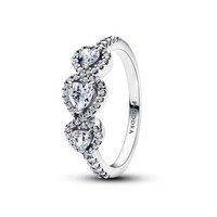 Ring 54 - Silber - Strahlenkranz Herz Trilogie