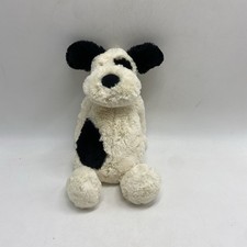 Jellycat London Bashful Puppy 12" Plush Cream Black Spots Stuffed Animal Toy
