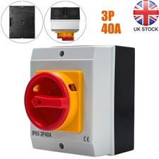 40A 3 Pole 3 Phase Rotary Isolator Disconnector Switch IP65 Waterproof Outdoor