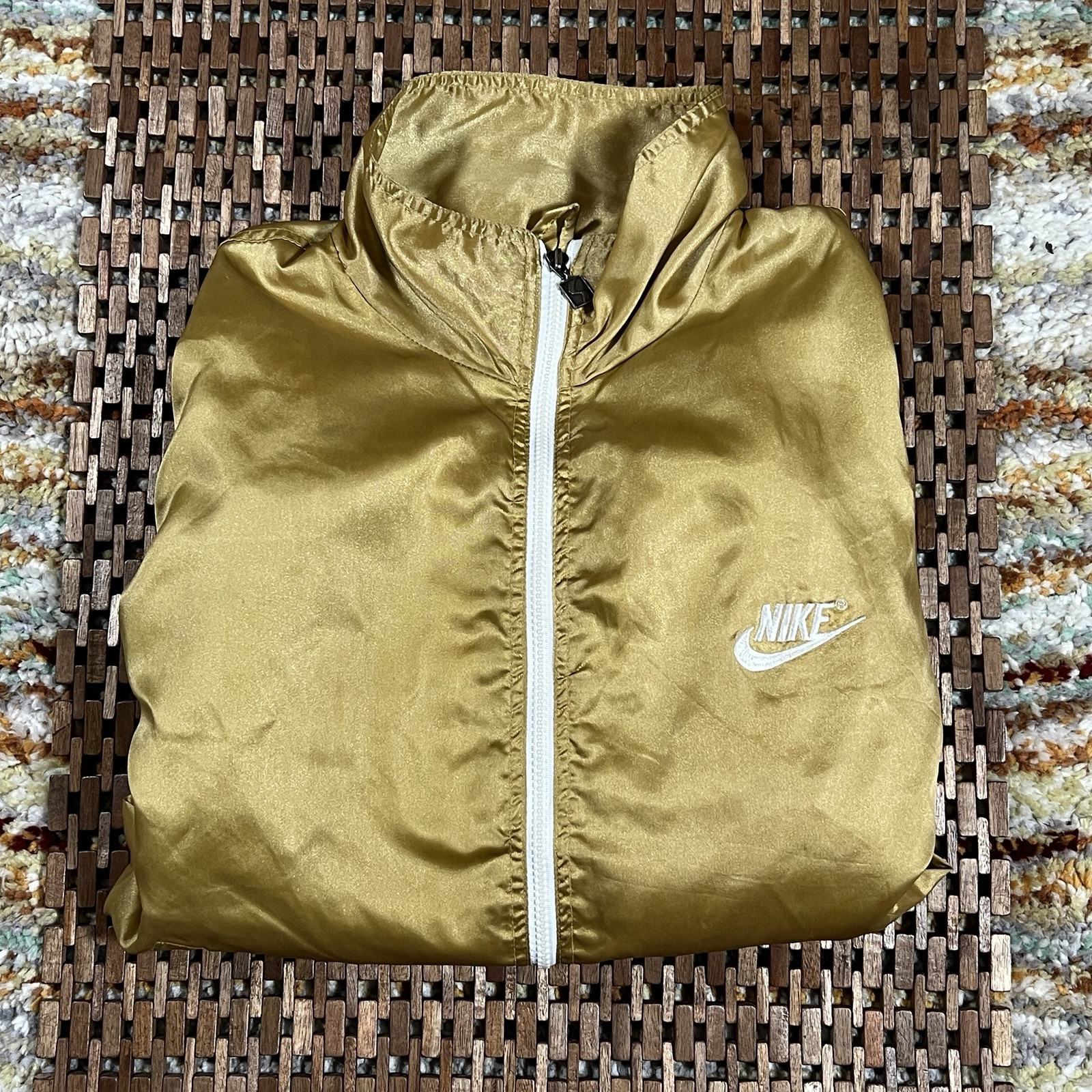 VTG 80s Nike White Tag Windrunner Gold Full Zip Windbreaker Jacket Men’s Large L