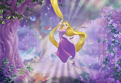 Disney Foto Tapete Wandbild Prinzessin Mädchenzimmer Tangled Rapunzel Lila