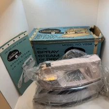 Vintage SUNBEAM Vista VSS2 Spray Steam Or Dry Iron Chrome & Pink With Box WORKS!