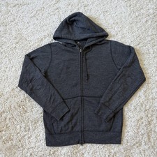 Uniqlo Dark Gray Heathered Full-zip Medium Hoodie
