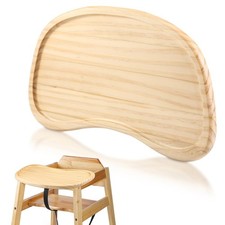 Wonderjune Baby Wooden High Chair Tray, Antique Vintage natural wood color