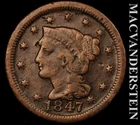 Photo of a 1847-P Large Cent from an eBay listing that sold on Jul 22, 2026