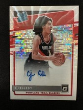 CJ Elleby 2020-21 Optic #195 07/19 White Pulsar Rated Rookie Auto SP Trailblazer