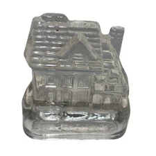 Vintage Glass Victorian House Tealight Holder