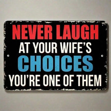 Funny Rustic Metal Wall Sign Decor for Living Room Kitchen Bathroom 12x8 Inch