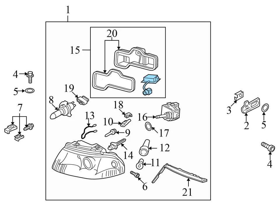 AUDI A6 QUATTRO 2002-2004 - Cubierta del faro izquierdo / tapa 4Z7941471 Foto 3 de 4