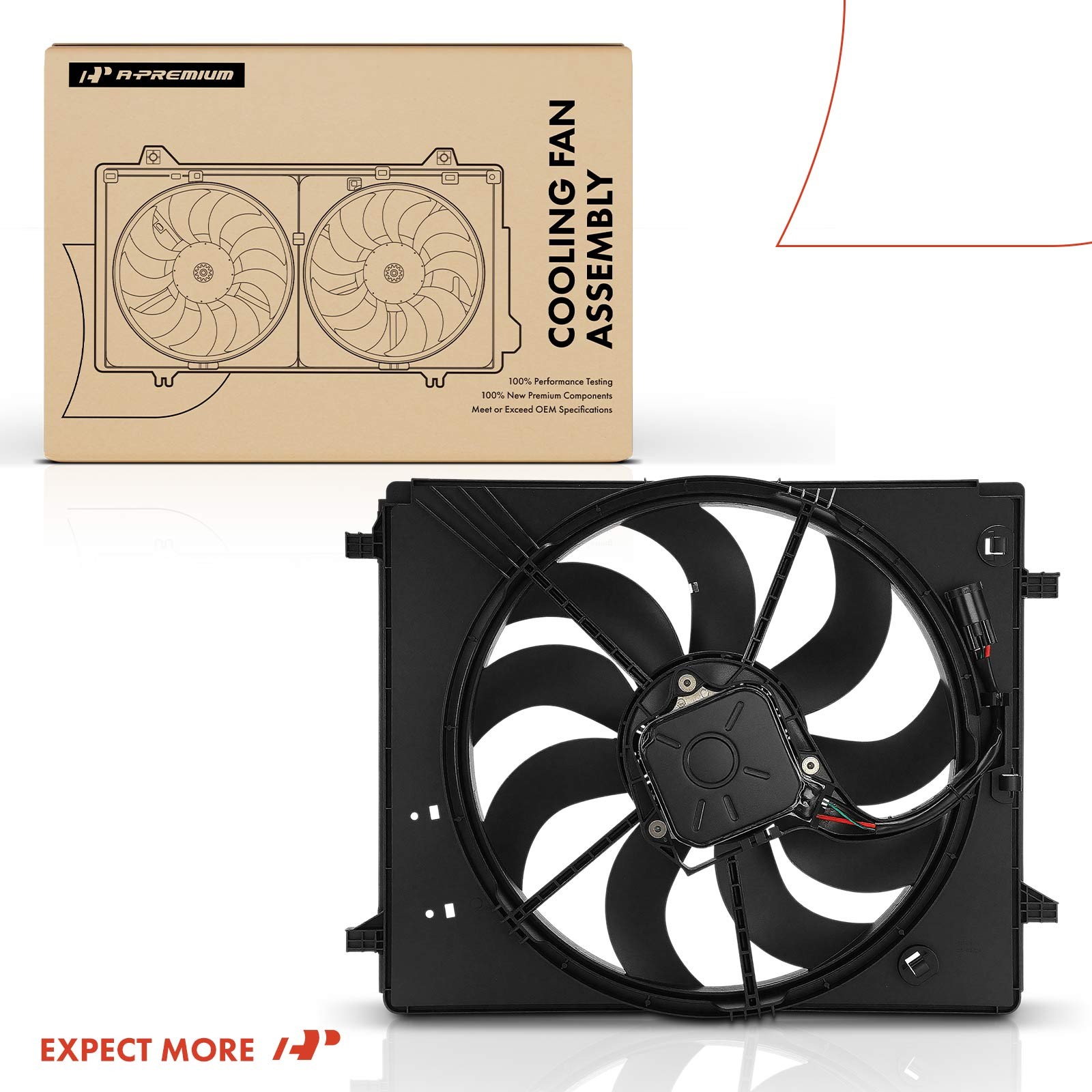 A-Premium Radiator Fan Assy with Shroud for Maserati Ghibli Levante Quattroporte