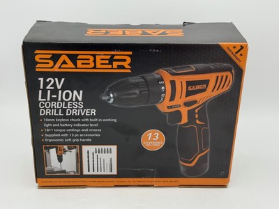 Saber 12 V Li-Ion Akku-Bohrschrauber schwarz und orange - brandneu